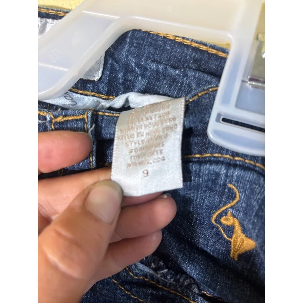 Baby Phat Womens Medium Wash Embroidered Cat Logo Slim Jeans Blue Size 9 Y2K